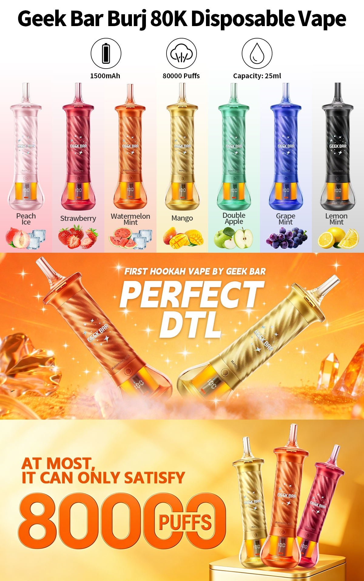 Geek Bar BURJ 80K Puffs